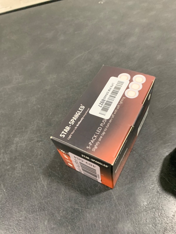 Photo 1 of STAR-SPANGLED Push Tap Light, 2.8” Mini Night Touch LED Puck Lamp, Portable Under Cabinet Lighting AAA Battery Operated Powered, DIY Stick On Lights for Closet, Counter, Kitchen, Warm White, 5 Pack