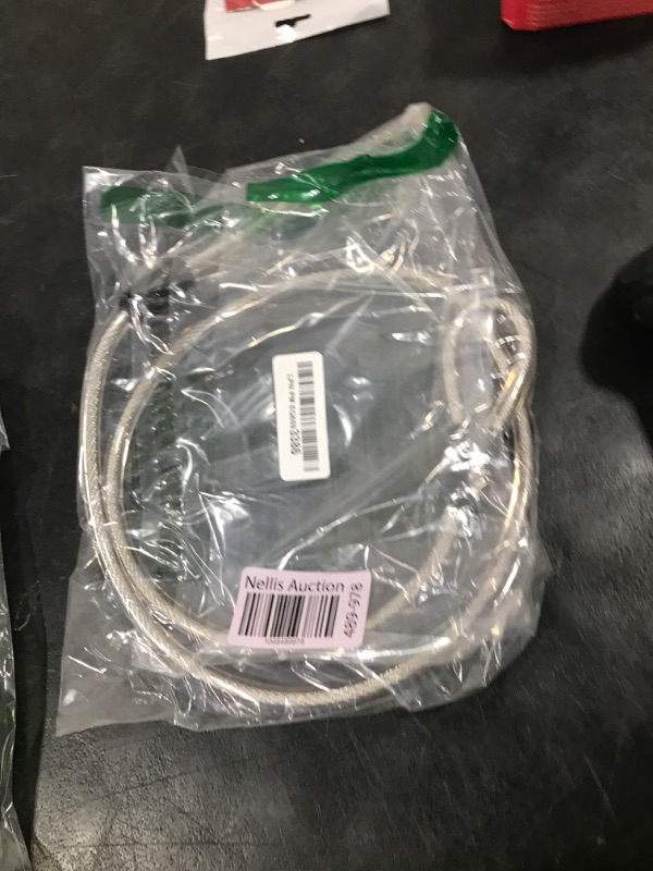 Photo 1 of Stainless Steel Safety Cable,Double Loop Braided Steel Cable Flexible Lock Cable Lock 3/8 inch U-Lock,Padlock,Transparent Wire Rope with Ring, Electric Door, Bicycle,Glass Door Lock, Door Handle?