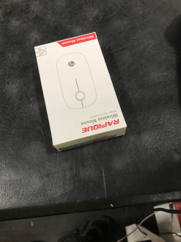 Photo 1 of RAPIQUE Bluetooth Wireless Mouse - (BT5.1+USB) Slim Dual Mode Computer Mice with Quiet Click, Low Power, and 1600 DPI, Portable Cordless for MacBook, Laptop, iPad Pro/Air, Chromebook (White)