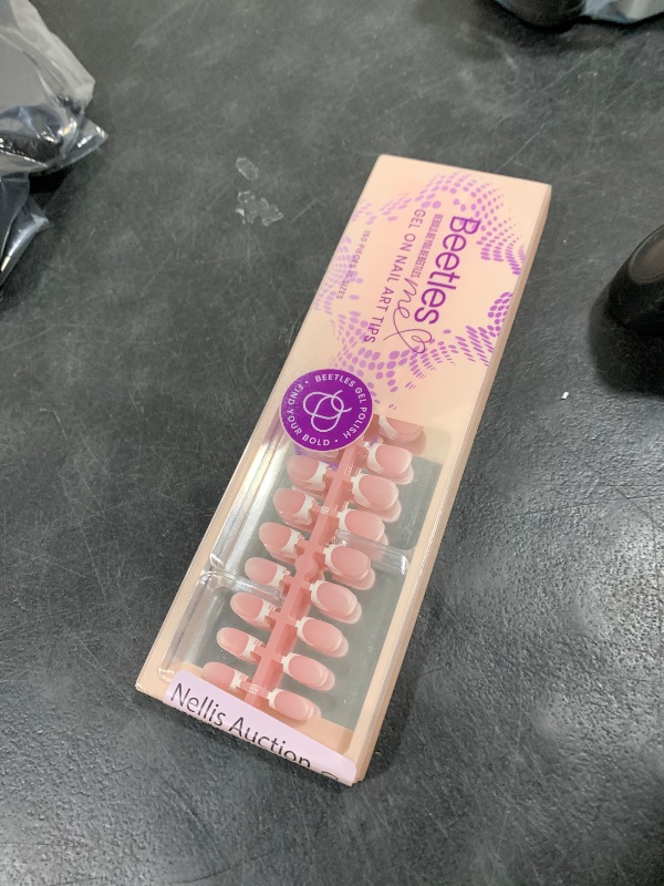 Photo 1 of Beetles French Tip Press On Nails: 150 Pcs Pink Short Square Press On Nails 4 in 1 Nail Tips, Pre-Applied Primer & Base Coat, No File Need DIY Manicure for Nail Extension Gifts for Women
