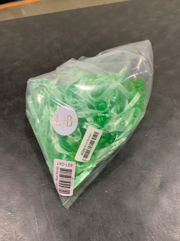 Photo 1 of 36 Pieces It's a Boy Baby Shower Pacifiers Necklace Acrylic Baby Party Favors Charm Pacifiers Necklace Baby Shower Party Decorations Table Scatter (Green)