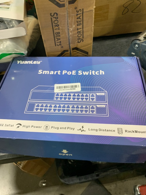 Photo 1 of YuanLey 16 Port Gigabit PoE Switch with 2 Gigabit Uplink, 16 PoE+ Port 1000Mbps, 250W 802.3af/at, Metal Desktop/Rackmount, Unmanaged Plug and Play Network Switch