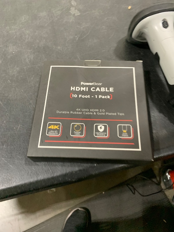 Photo 1 of PowerBear 4K HDMI Cable 10 ft | High Speed, Rubber & Gold Connectors, 4K @ 60Hz, Ultra HD, 2K, 1080P, & ARC Compatible for Laptop, Monitor, PS5, PS4, Xbox One, Fire TV, Apple TV & More…