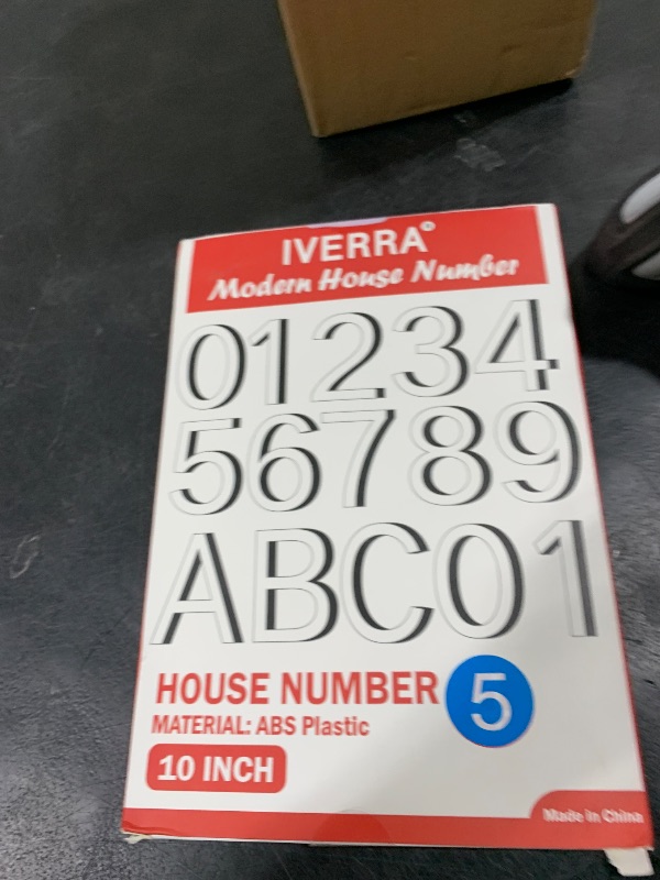 Photo 1 of IVERRA 10 Inch Black House Numbers for Outside, Large Floating Home Address Numbers, Modern Outdoor House Number for Wall Street Garage Gate (5)
