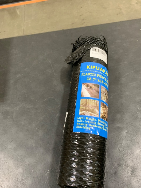 Photo 1 of Black Plastic Chicken Wire Mesh Fencing 15.7IN x 16.4FT - Heavy Duty Hexagonal Poultry Netting, Snake Proof Barrier for Chicken Coops, Dog Kennels, Rabbit Hutches & Garden Security