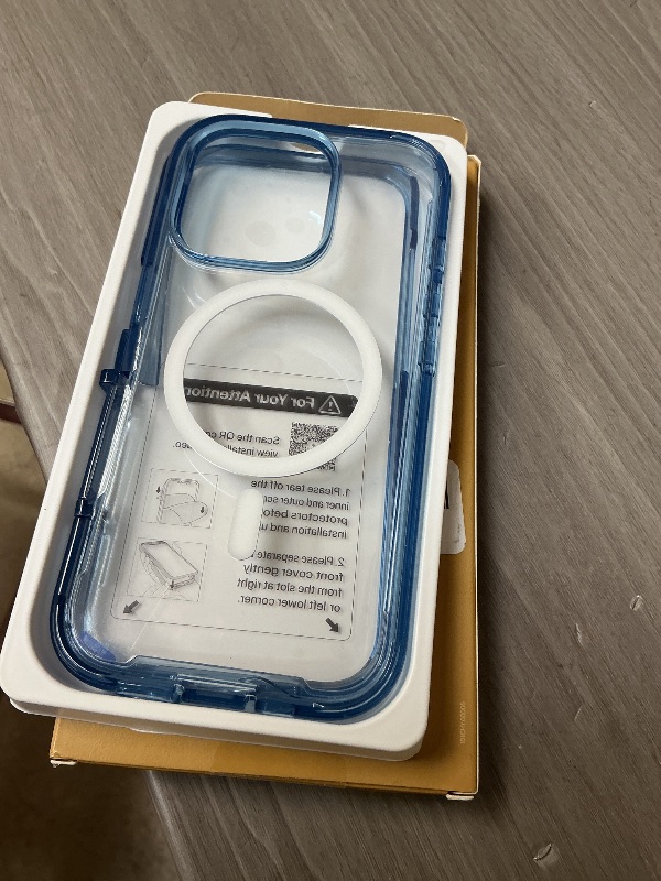 Photo 1 of Miracase Magnetic for iPhone 16 Pro Case Full-Body Phone with Built-in Glass Screen Protector, [Compatible with MagSafe] Military Drop Proof 16 Pro Cover Bumper 6.3 inch, Clear Blue