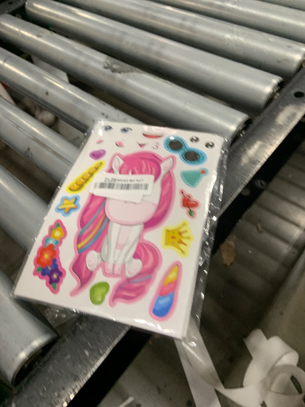 Photo 1 of 24 Pcs Make Your Own Unicorn Sticker Sheet, Unicorn Party Favors Face Stickers for Kids Girls Toddlers Crafts Activities Bags Birthday Party Favors Valentines Day Gifts for Kids Classroom