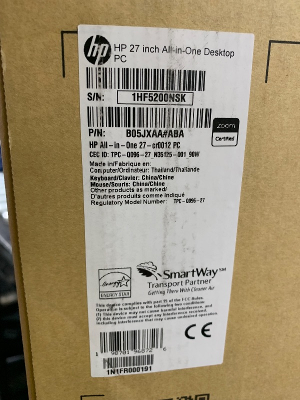 Photo 1 of HP 27 inch All-in-One Desktop PC