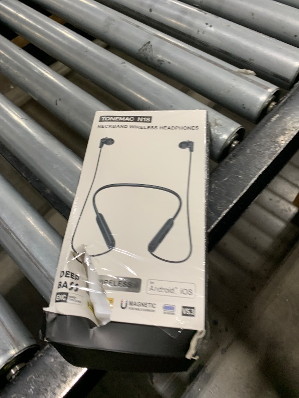 Photo 1 of TONEMAC N18 Neckband Bluetooth Earbuds, Wireless Bluetooth 5.2 Headphones with Microphone, Ultra-Lightweight Comfort, IPX7 Waterproof, Deep Bass Strong Beat, 20H Playtime, Magnetic Earphones, White