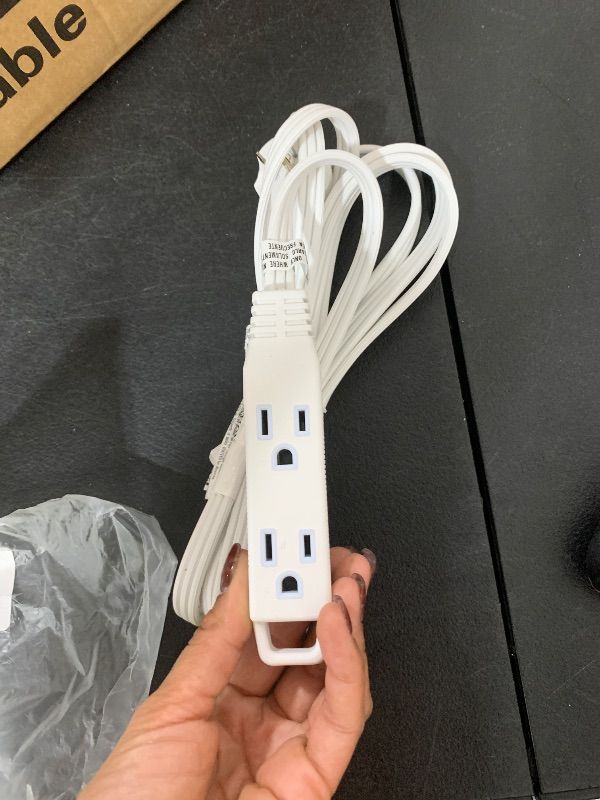 Photo 1 of 10 Ft Power Strip Surge Protector - 7 Outlets 4 USB Ports (2 USB C), Ultra Thin Flat Extension Cord & Flat Plug, 1700 Joules, Wall Mount, Desk Charging Station for Home Office Dorm, White