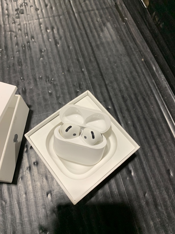 Photo 1 of Apple AirPods 4 Wireless Earbuds, Bluetooth Headphones, with Active Noise Cancellation, Adaptive Audio, Transparency Mode, Personalized Spatial Audio, USB-C Charging Case, Wireless Charging, H2 Chip