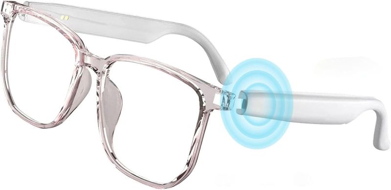 Photo 1 of Ai Smart Glasses for Women Men, Blue Light Filter Clear Headphone Glasses with Speakers, Open-Ear Clear Sound, Lightweight
