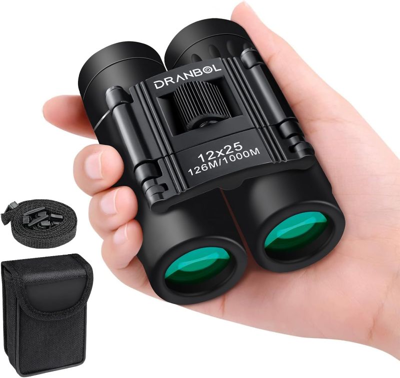 Photo 1 of 12X25 Mini Pocket Binoculars for Adults Kids, Small Compact Binoculars for Bird Watching, Opera Concert