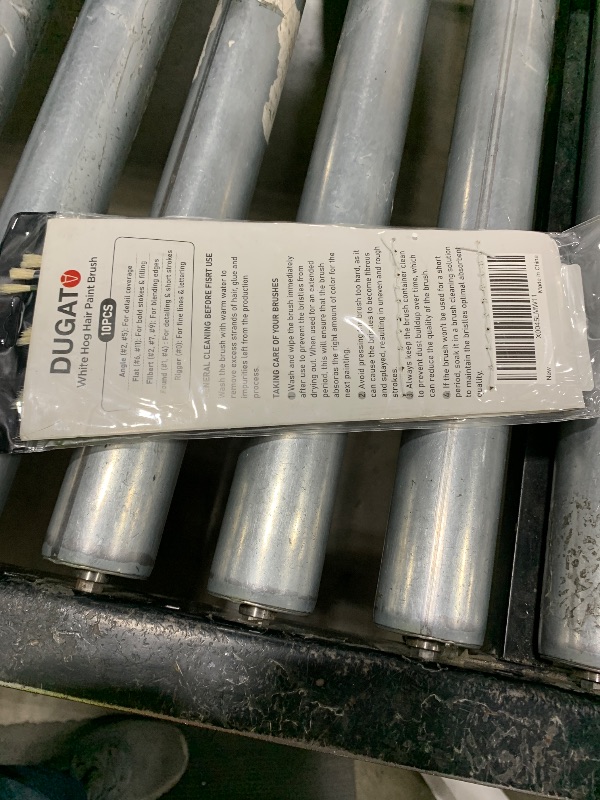 Photo 1 of 10pcs Short Handle White Hog Hair Artist Paint Brush Set by DUGATO Perfect for Acrylic Oil Gouache Watercolor, Painting Brushes Kit for Kids, Adults Fabulous for Canvas & Fabric