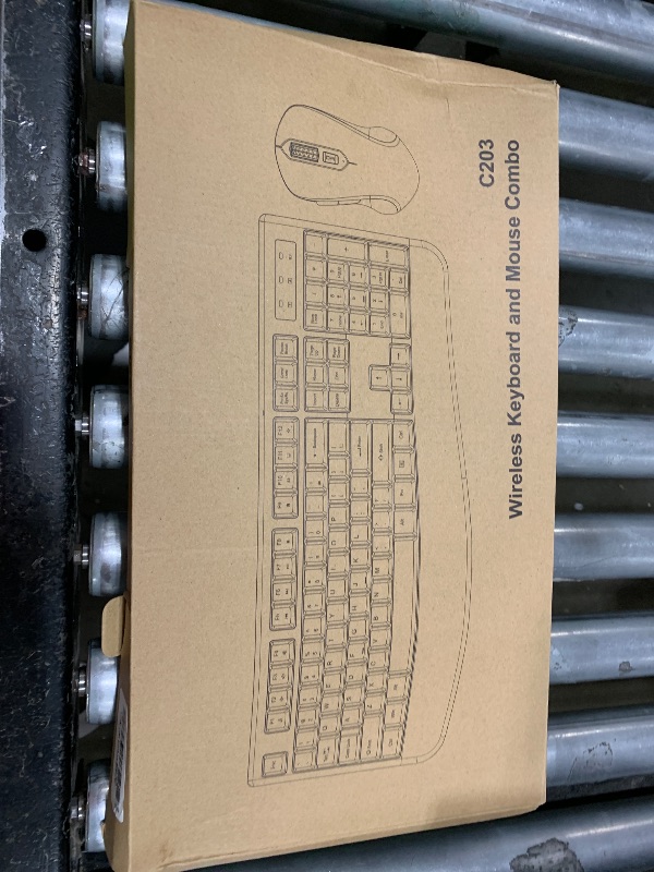 Photo 1 of Wireless Keyboard and Mouse Combo, Full-Sized 2.4GHz Wireless Keyboard with Comfortable Palm Rest and Optical Wireless Mouse for Windows, Mac OS PC/Desktops/Computer/Laptops (Black)