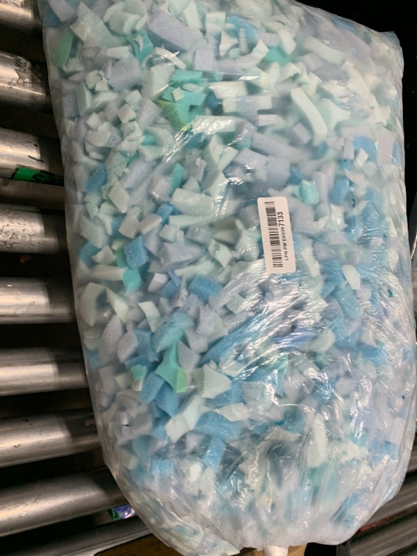 Photo 1 of DR.DUDU 5lbs Shredded Memory Foam Filling for Bean Bag Filler, Soft and Convenient Pillow Stuffing Foam for Couch Cushion Dog Bed Chair Arts Crafts, Added Gel Particles (Blue)
