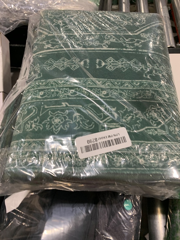 Photo 1 of Uphome Washable Kitchen Runner Rug, 2x6 Farmhouse Hallway Runner Rugs Non Slip, Vintage Soft Carpet Runners Low Pile, Stain Resistant Entryway Runner for Laundry Bedroom Bathroom, Dark Green
