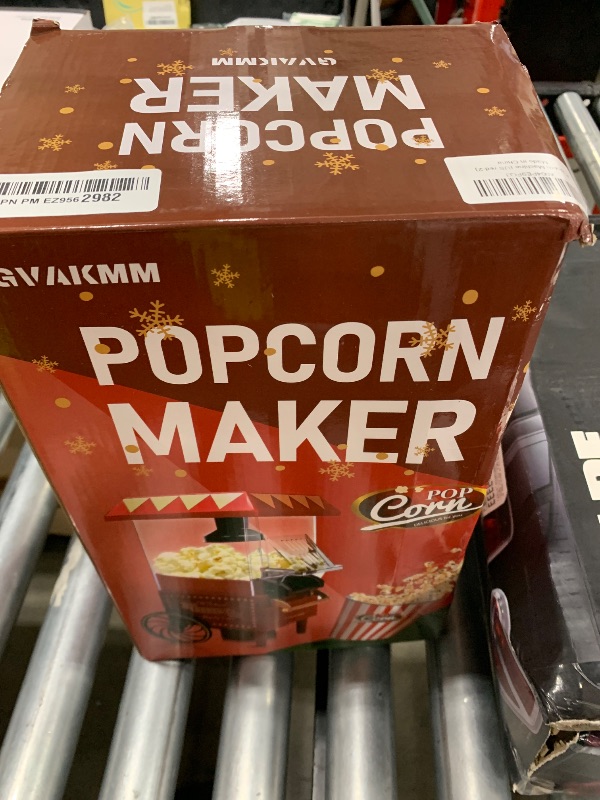 Photo 1 of GVAKMM Popcorn Machine, Hot Air Popcorn Maker Kit Gift Box, Portable Home Popcorn Popper Machine, 10-Cup,Oil-Free,Retro Style,Compact and Cute