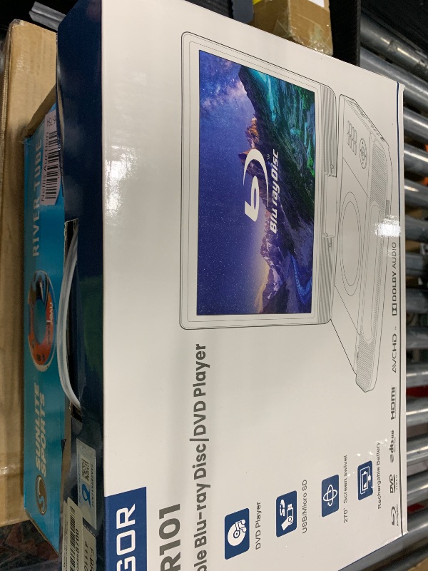 Photo 1 of FANGOR 12.5" 1080P Portable Blu-Ray Player with 10.5" HD Swivel Screen, HDMI Out & AV in, Multi Media Player, 5 Hours Rechargeable Battery, Supports USB/SD Card, Last Memory
