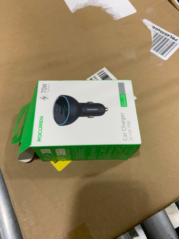 Photo 1 of 70W USB C Car Charger, Rocoren 4-Port PD Super Fast Charging Type C Car Charger for Multiple Devices, Cigarette Lighter Adapter, USBC Phone Adapter for iPhone 16/16e/15 Pro Max, Samsung S25/S24, Piexl
