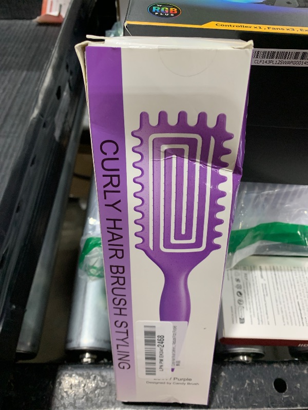 Photo 1 of Curly Hair Brush Defining, Vented Curl Defining Brush for Effortlessly Detangling Shaping and Styling Women's Men's Curls on All Wet or Dry Hair Types, Reduces Frizz (Purple)