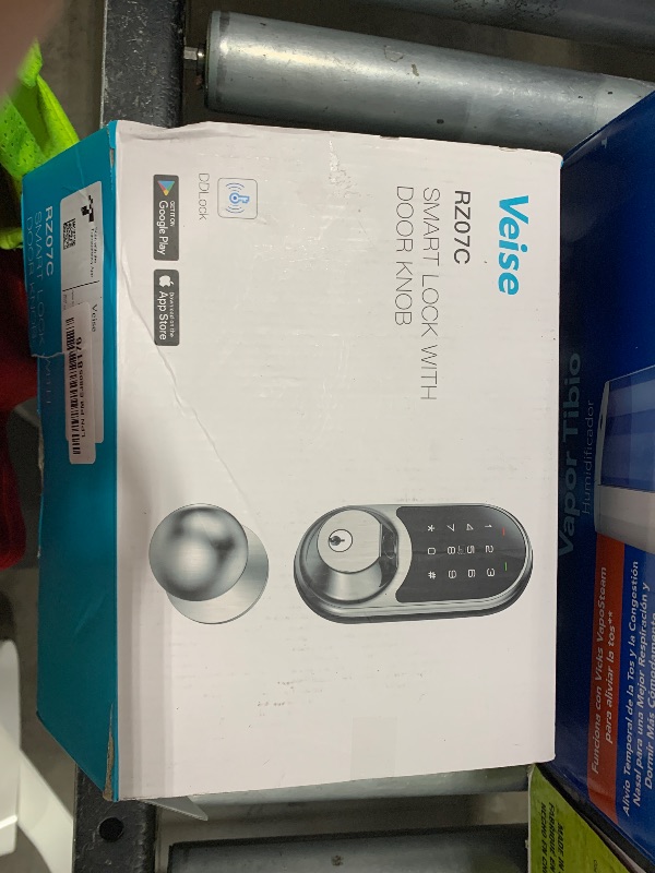 Photo 1 of Veise RZ07C Smart Locks for Front Door, 2 Knob Handle Set, Fingerprint Keyless Entry, App Control Biometric Lock, Electronic Digital Touchscreen Keypad Deadbolt, Easy Install, Auto Lock, Satin Nickel