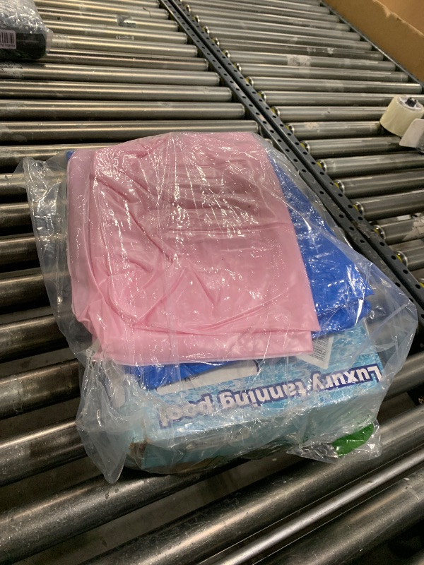 Photo 1 of Inflatable Tanning Pool Lounger Float with Protection Tarp, 85" x 57" Pool Floats Adult with Pillow, 6 in 1 Suntan Tub Raft Floatie