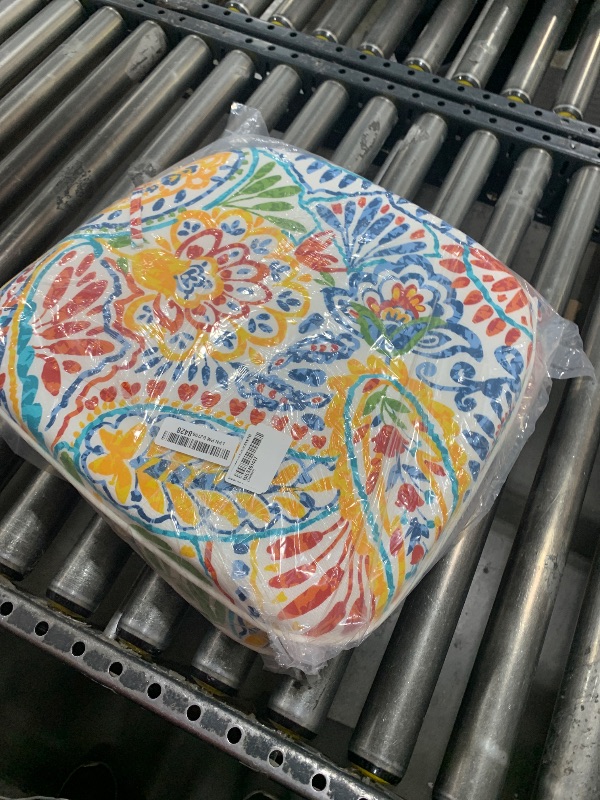 Photo 1 of LVTXIII Indoor/Outdoor Chair Cushions Seat Cushions with Ties, Patio Chair Pads D16xW17 Inch for Patio Furniture Garden Home Office Decoration 2 Pack,Paisley Multi