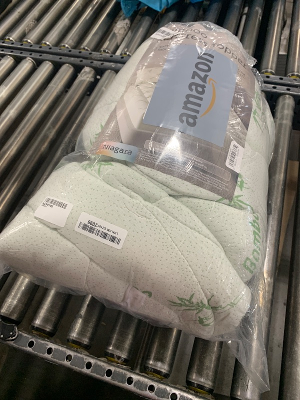 Photo 1 of Ultra Soft California King Size Mattress Topper - Viscose Made from Bamboo Pillow Top Mattress Pad for Back Pain Relief - Naturally Cooling for Hot Sleepers, Green