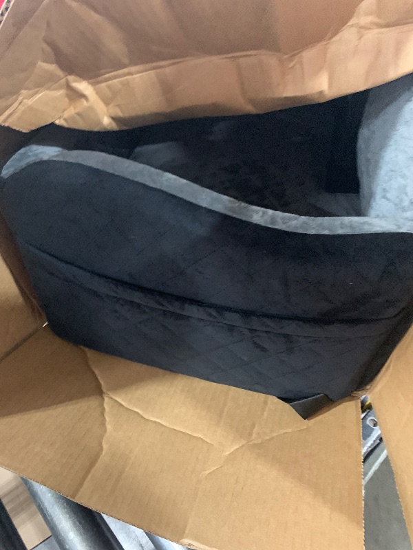 Photo 1 of Lealchum Dog Car Seat Up to 55lb,2 Clip-On Safety Adjustable Leashs Car Dog Bed for 2 Small Dogs,Fully Detachable and Washable Pet Car Seat with 2 Storage Pockets,Easy to Install(Black/Grey, Large)