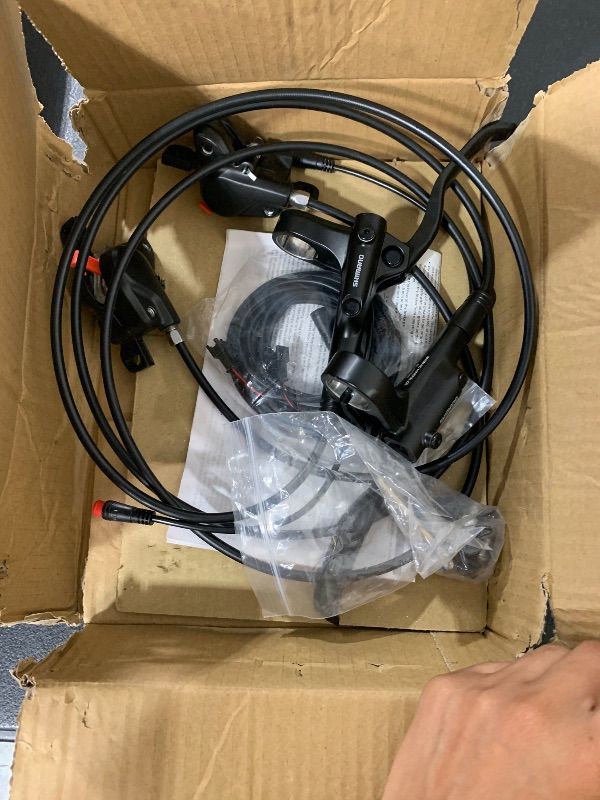 Photo 1 of Meteorolite ShimanoOEM MT200 E-Bike Hydraulic Disc Brakes Set, New Upgrade 2-Pin 2-Piston Ebike Hydraulic Brakes Set with 160/180mm Rotors, Pre-Bled with Mineral Oil Electric Bike Hydraulic Brakes