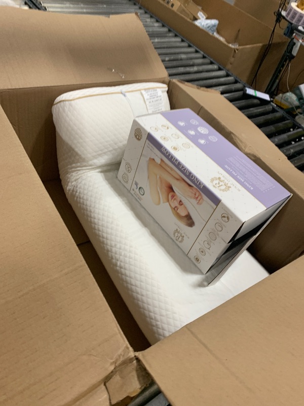 Photo 1 of C CUSHION LAB Deep Sleep Pillow, Patented Ergonomic Contour Design for Side & Back Sleepers, Orthopedic Cervical Shape Gently Cradles Head & Provides Neck Support & Shoulder Pain Relief - Calm Grey
