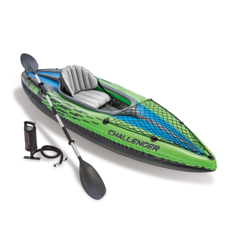 Photo 1 of INTEX 68305EP Challenger K1 Inflatable Kayak Set: Includes Deluxe 86in Kayak Paddles– 1-Person – 220lb Weight Capacity