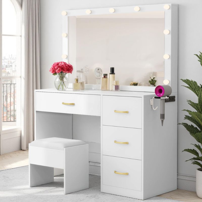 Photo 1 of YITAHOME Vanity Desk, Vanity Mirror with Lights