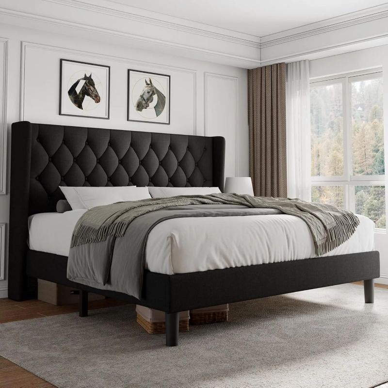 Photo 1 of iPormis King Size Bed Frame with Diamond Button 
