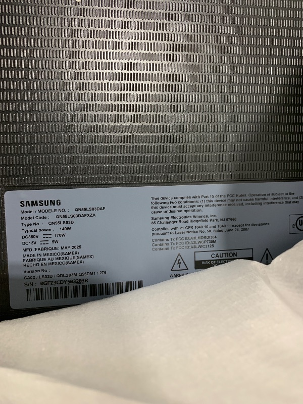 Photo 1 of Samsung 55-Inch Class QLED 4K LS03D The Frame Series Quantum HDR Smart TV w/Dolby Atmos, Art Mode, Anti-Reflection, Customizable Frame, Slim Fit Wall Mount with Alexa Built-in