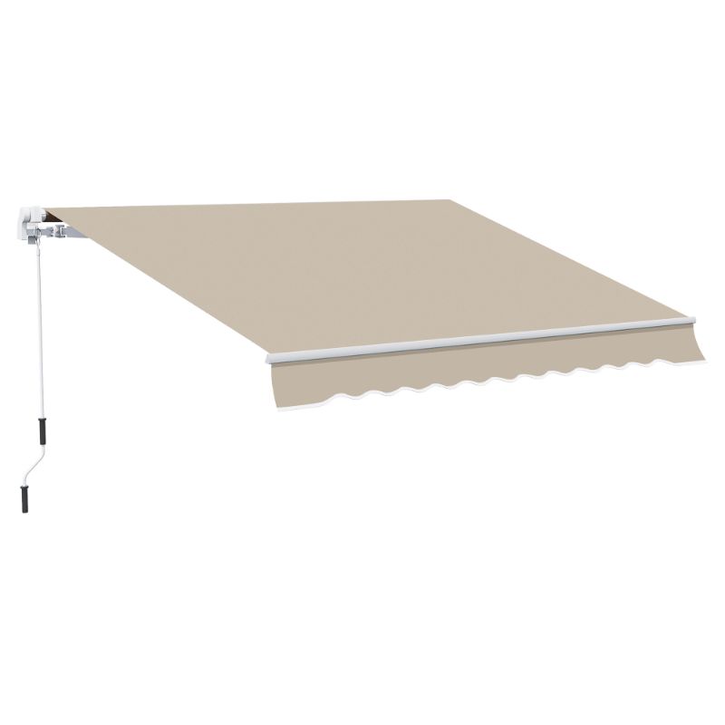 Photo 1 of Outsunny 13'x8' Manual Retractable Patio Sun Shade Awning - Beige
