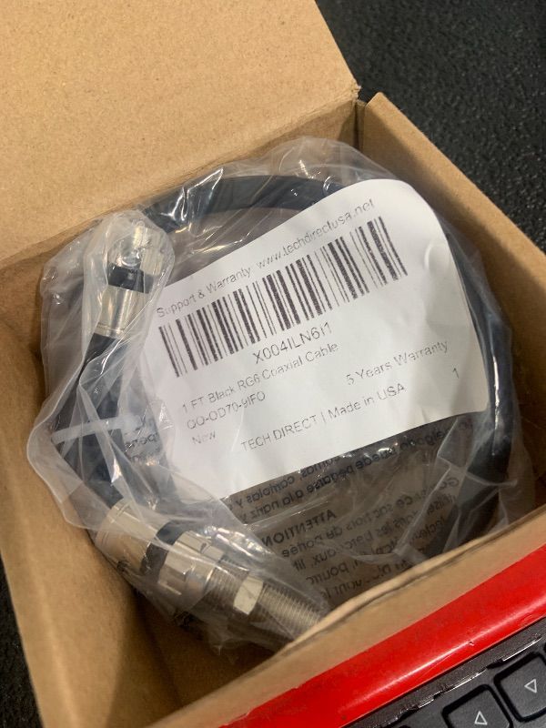 Photo 1 of 1 FT BLACK RG6 COAXIAL CABLE 