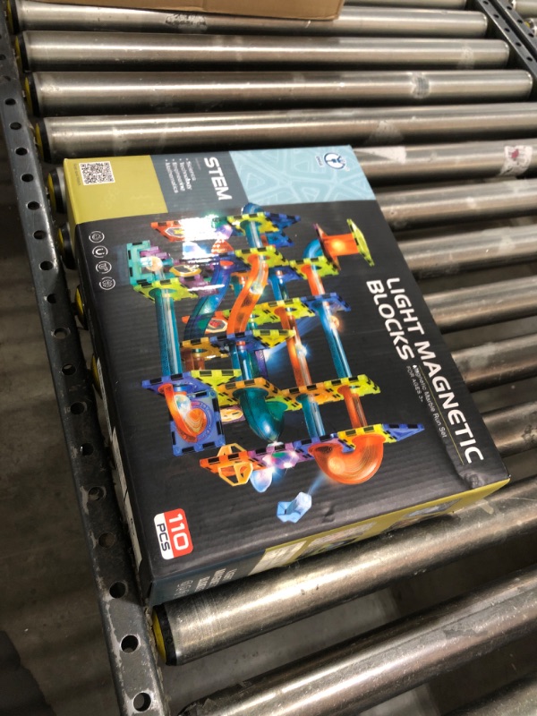 Photo 1 of Glowing Magnetic Tiles Marble Run Race Track Super Set - 110 Complete Pieces Glow in The Dark