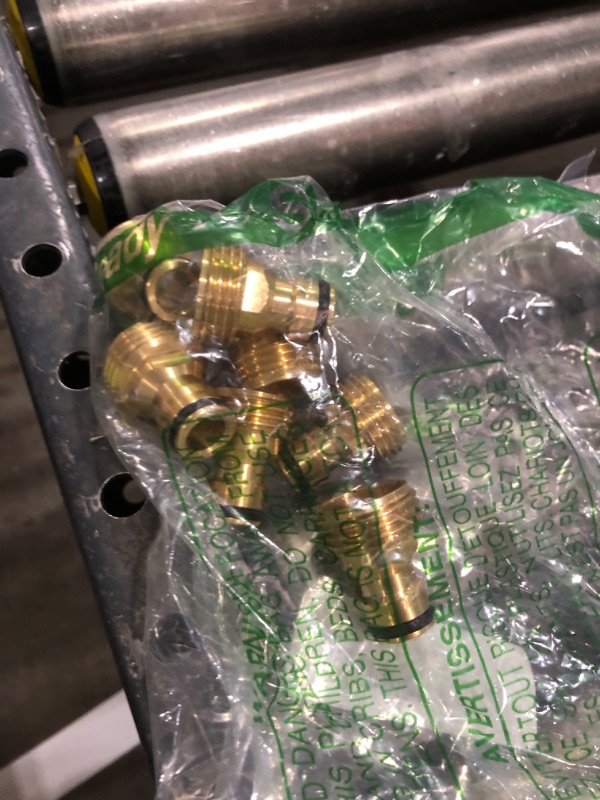 Photo 1 of SHOWNEW Garden Hose Quick Connector Male Hose End Adapters Solid Brass 3/4 inch GHT Thread Water Hose Fitting Repair Replacement, Male Only, Pack of 8