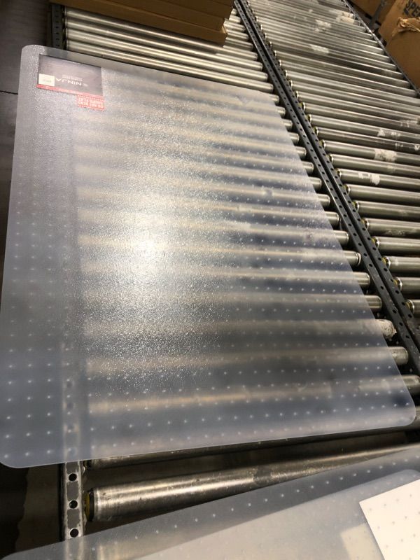 Photo 1 of NINJA Easy Glide Office Chair Mat for Carpet Floors, Strong Slip Resistant Under Desk Floor Protector, Stay in Place Plastic Computer Mats for Rolling Work and Gaming Chairs, 32.5x48 Inch, Clear