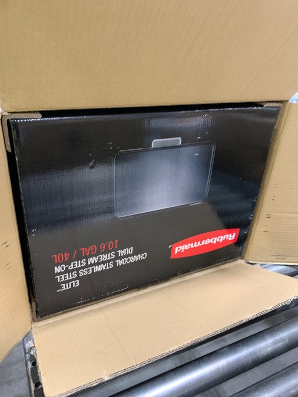 Photo 1 of Rubbermaid 10.5-Gallon Charcoal Metal Indoor Kitchen Step Trash Can