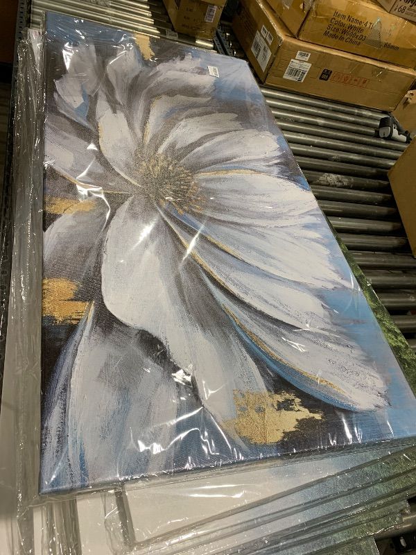 Photo 1 of Yuaxker Flower Prints Wall Art White and Gold Floral Plant Pictures Canvas Painting Large Modern Art Prints for Wall Decor Aesthetic for Living Room Bedroom Dining Room Office Home Artwork 30x60 inch