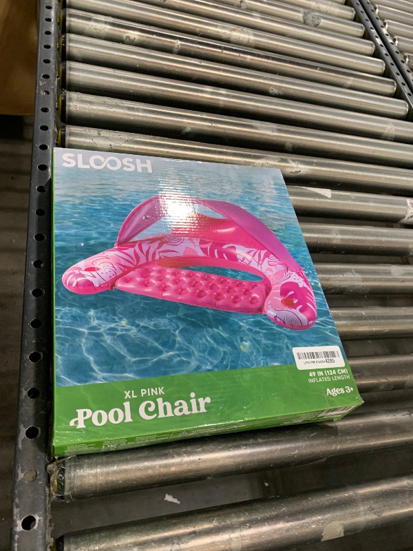 Photo 1 of Sloosh Pool Floats with Canopy Adult,XL Inflatable Pool Lounge Chairs with Cup Holders,Floating Chair for Adults,Inflatable Floaties with Headrest for Party Beach Summer Water Fun,Pink