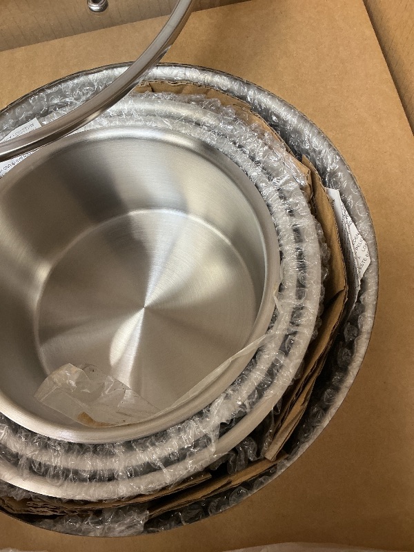 Photo 1 of CAROTE 7 Pcs Stainless Steel Cookware Set, 3-ply Base Induction Available Stainless Steel Pots and Pans Set, Tempered Glass Lids, Induction Kitchen Cookware Sets, Stay-Cool Handles