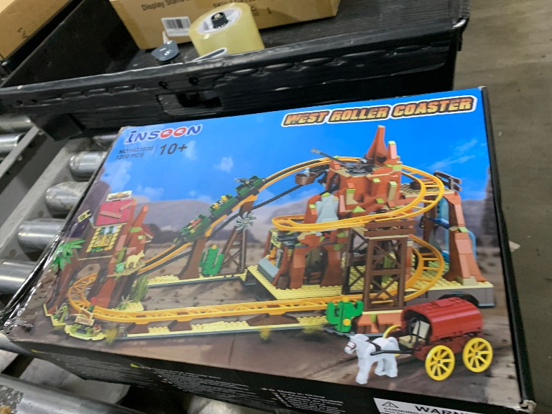 Photo 1 of INSOON Western Roller Coaster Building Set, Rollercoaster Building Toy with Mine Train, Lifting Chain Drive, Carriage, 1270PCS Mining Coaster Model Playset Gift for Adults Teens Kids Boys Girls 10-12+