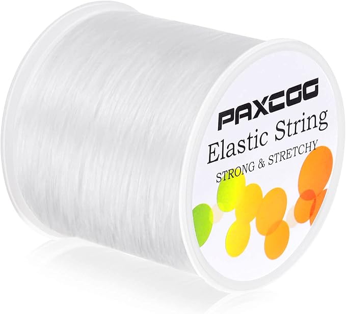 Photo 1 of Paxcoo 1mm Elastic Bracelet String Cord Stretch Bead Cord for Jewelry Making and Bracelet Making White