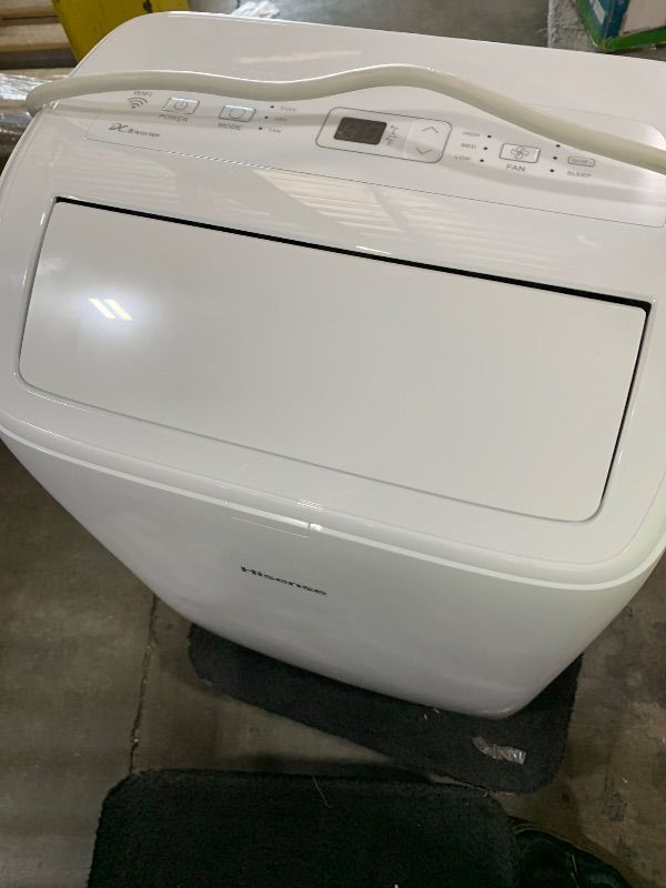 Photo 1 of Hisense 8,000 BTU Portable Air Conditioner with Dual Hose & Inverter, 350 Sq Ft, Wi-Fi, ConnectLife App for Google and Alexa, 3 operating modes, Noise 42 dB(A) - HAP0824TWD, White