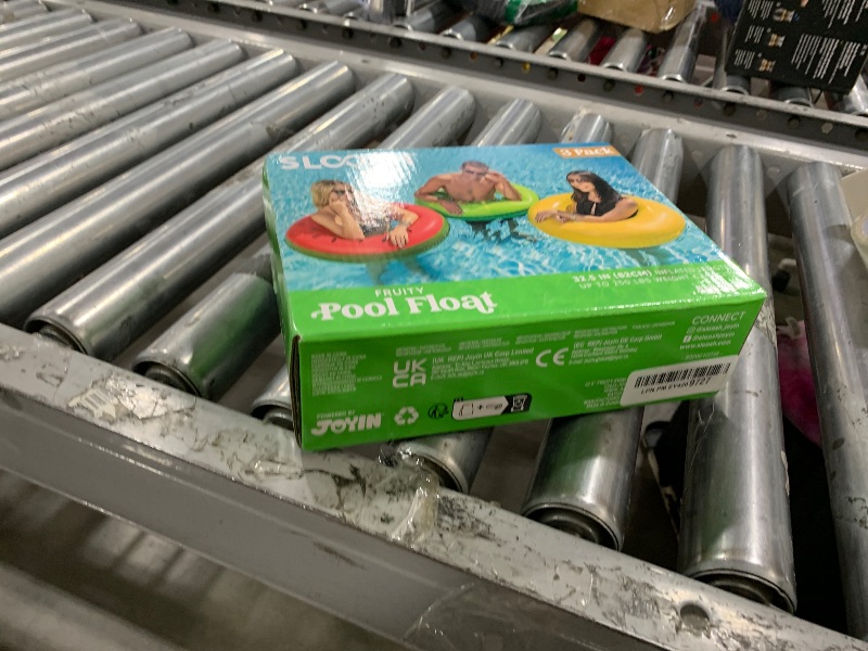 Photo 1 of JOYIN Inflatable Swim Tube Raft (3 pack) with Summer Fruits Painting, Pool Toys for Swimming Pool Party Decorations