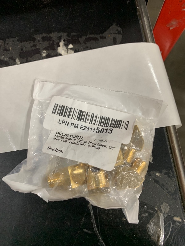 Photo 1 of FloFlex Brass 45 Degree Street Elbow, 1/8" Male x 1/8" Female NPT, (5 Pack)
